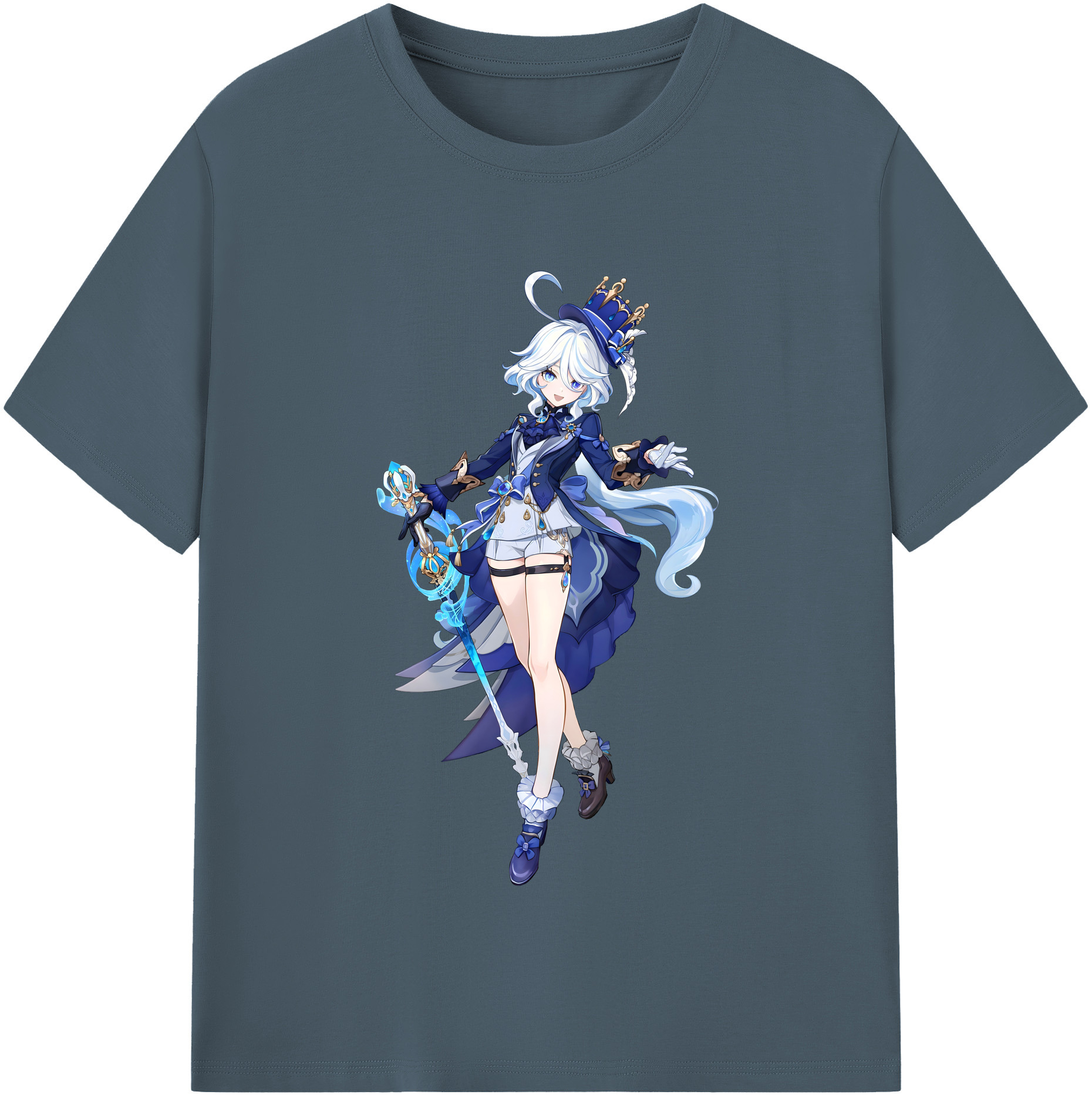 げんし神 フリーナ genshin Furina 綿100％半袖Tシャツ（フロントプリント）